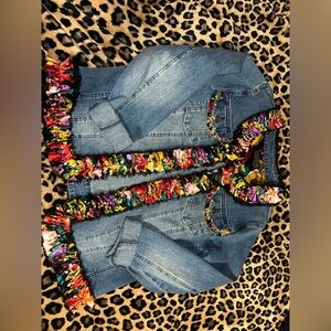 Berek Multicolor Fringe Denim Jacket